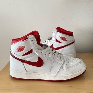 red and white air jordan 1s “white university red” SOLD